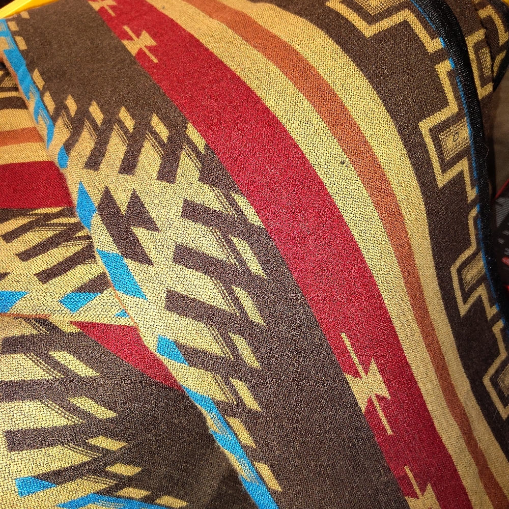 Southwestern Patterned Blanket - Red, Brown, Blue King size - Picture 3 of 3